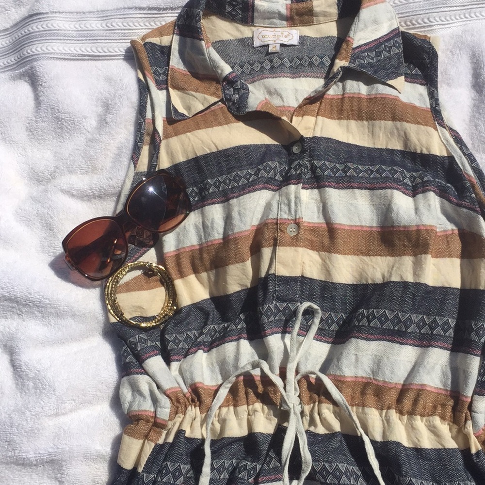 Mud Pie Casual Vacation Dress Cinched Waist